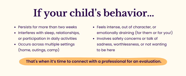 If your childs behavior